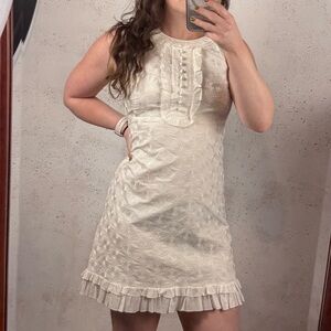 Lilly Pulitzer Jacqueline White Ruffle Mini Dress Size 4 Summer Sleeveless